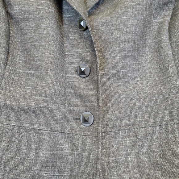 Le Suit Womens Gray Textured Blazer Pants 2 pc Suit Set 14 Lined Business Career - Picture 3 of 16